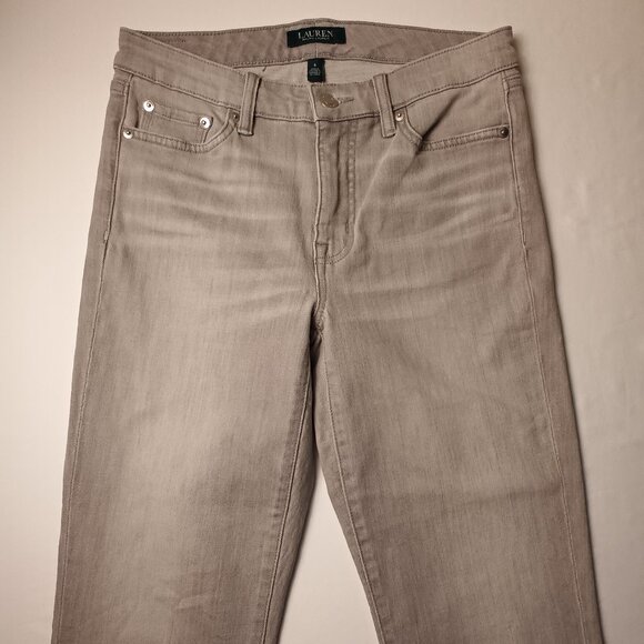 Lauren Ralph Lauren Jeans Size 4 Mid Rise Skinny Leg Gray Color - Picture 2 of 9